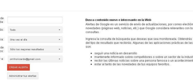 Las alertas de Google como Herramienta para el SEO